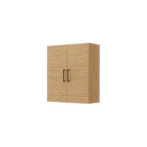 Pensile Bagno Savini Due Rubino Rovere Naturale Doppio a 2 Ante Sospeso 63 x 25 x h 71 cm