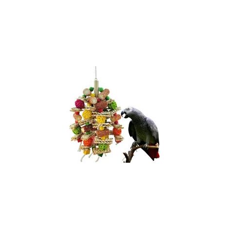 Giocattoli per pappagalli, giocattoli da masticare naturali in tutolo di mais per ara di piccole e medie dimensioni, pappagalli cenerini africani, pappagalli amazzonici - Gabbia per uccelli Crezuo