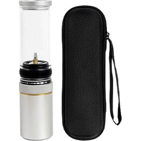 Lanterne à gaz portable coupe-vent pour camping, lampe à gaz d'extérieur réglable pour l'alpinisme, la pêche et les barbecues. (1/4)
