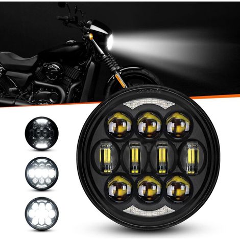Faro LED Proiettore 80W (5-3/4" x 5,75") Compatibile con Dyna, Street Bob, Softail, Sportster, Nero (1/3)