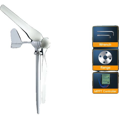 Générateur Éolien, Haute Efficacité, Construction Durable, Avec contrôleur MPPT-a, 2000W-g, 24V-b (1/2)