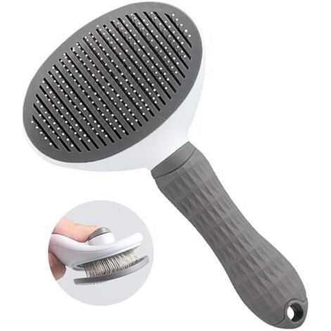 Cepillo para gatos y perros, peine autolimpiante con masaje y función de aseo, elimina eficazmente el pelo muerto y la caída del mismo, apto para perros y gatos de pelo corto y largo.