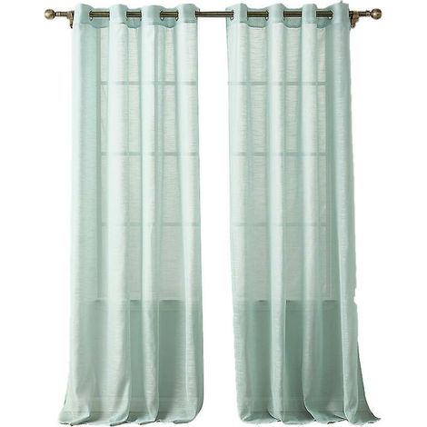 JOORRTrideau voile 140x220cm rayure avec boutonnière élégant rideau grande hauteur paravent salon chambre baie vitrée W décoration porte et fenêtre (1/5)