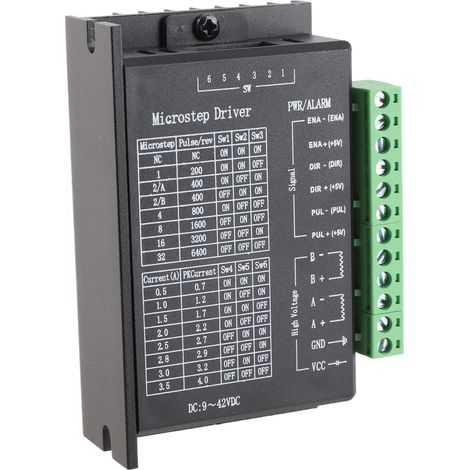 Pilote moteur pas à pas TB6600 isolation optique haute vitesse aluminium 4A 42VDC compatible NEMA 17/23/34 (1/4)