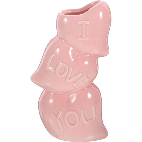 Vase en Céramique Rose de Cœur Décoration Intérieure Créative Vase à Fleurs Décoratif pour Salon Centre de Table Romantique (1/5)