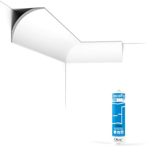 Pack 10 mètres Corniches Plafond CX126 avec colle - Orac x Cimaises-et-plus - 9 x 9 x 200cm (h x p x L) - moulure décorative polymère (1/5)