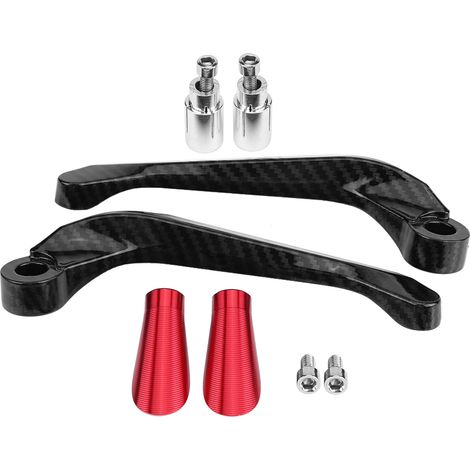 Jeffergarden 1 paire de leviers de frein et d'embrayage en fibre de carbone pour moto, protection de guidon (rouge) (1/5)