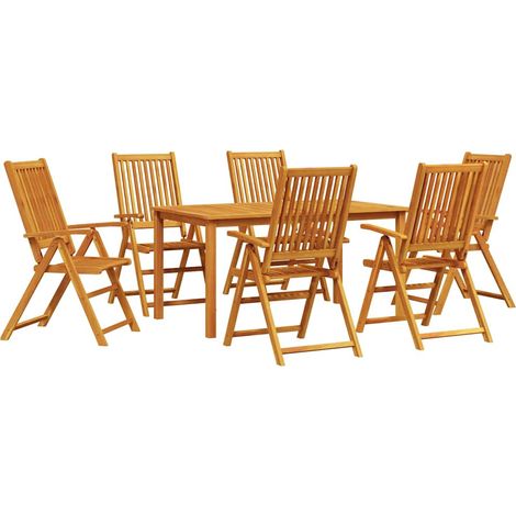 Maison Exclusive - Garten Essgruppe Faltbar 7 pcs Braun Massivhol