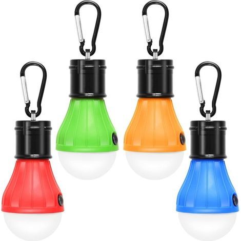 Set mit 4 LED-Leuchten für Camping, Wandern, Angeln, wasserdichte Notbeleuchtung, batteriebetrieben, für den Innen- und Außenbereich. (1/5)