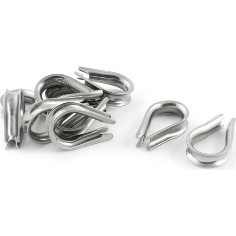 10 PIÈCES Argent Ton Edelstahl Câble Fingerhüte pour 6mm 1/4 Zoll Drahtseil (310fedfadcc8080f6e80fc1