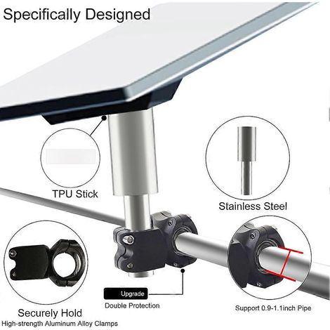 Kit de fixation Starlink pour camping-cars, yachts et fourgons aménagés, comprenant des barres de toit et des supports de fixation pour poteaux avec tubes en acier inoxydable. (1/5)