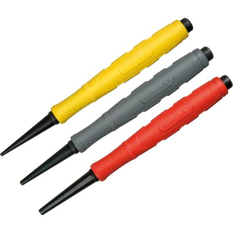 Stanley STA058930 3 Piece Hardened Dynagrip Nail Punch Set 0.8 1.6 2.4 0-58-930