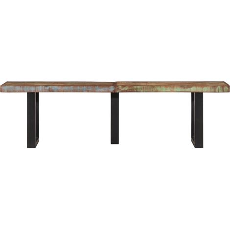 vidaXL Bench 160 cm Solid Wood Reclaimed and Steel