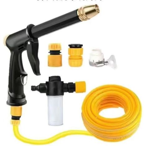 4 modelli applicabili Ugelli per tubi da giardino, erogatori di sapone e connettori rapidi, pistole per idropulitrici in metallo, spruzzatori per ugelli per tubi, ugelli per autolavaggio per esterni a (1/5)