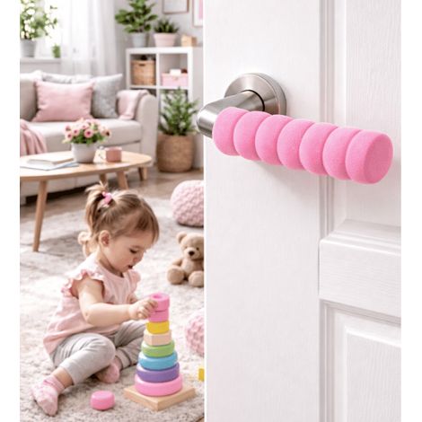 Funda protectora de espuma suave para pomo de puerta infantil, tipo tope - 2 piezas Funda protectora de espuma suave para pomo de puerta infantil, tipo tope - 2 piezas (gris) (1/5)