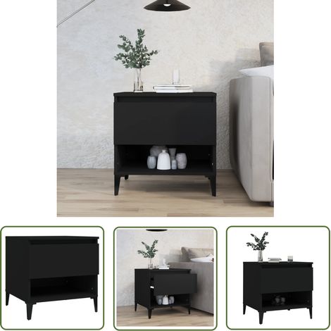 The Living Store Beistelltisch Schwarz 50x46x50 cm Holzwerkstoff - Industrieller Stil - Beistelltisch - Wohnzimmerstil - Holzwerkstoffmöbel - Side Table (1/5)