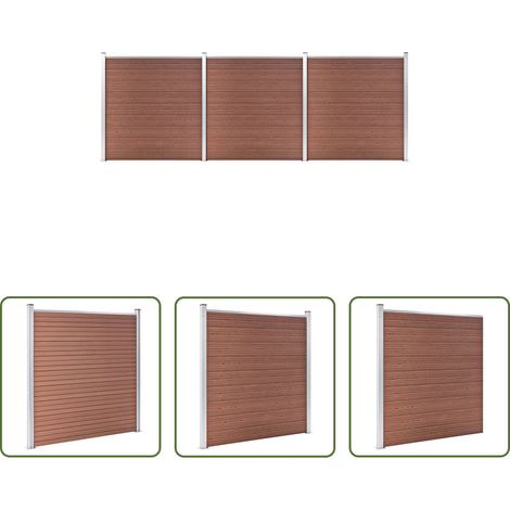 vidaXL Holz-Kunststoff-Verbundplatte - Gartenzaun WPC 526x186 cm Braun