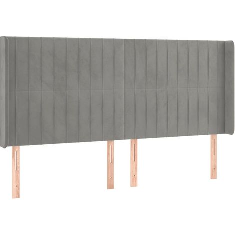 Maison Exclusive - Kopfteil mit Ohren Hellgrau 183x16x118/128 cm (1/5)