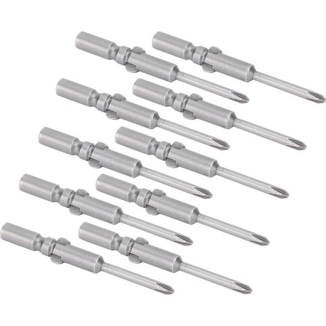 10 Stück elektrische Schraubendreherbits, Kreuzschlitz, gehärteter legierter Stahl, mit magnetischen Werkzeugen, 3 mm (1/5)