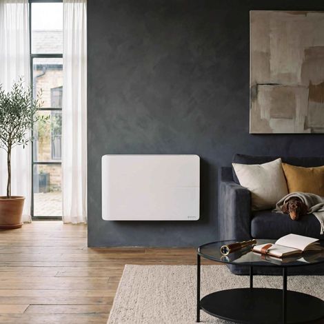 Radiateur électrique connecté 1500W double système de chauffe horizontal Blanc Molia (1/5)