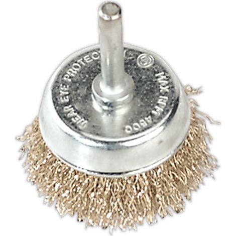 Sealey SCB50 50mm Crimped Wire Cup Brush with 6mm Shaft