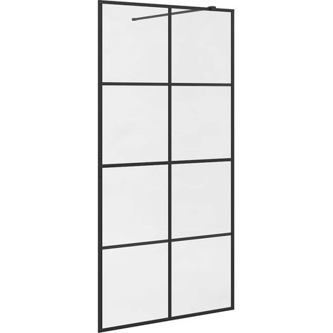 Maison Exclusive - Paroi de douche avec verre ESG transparent 100x195 cm Noir (1/5)