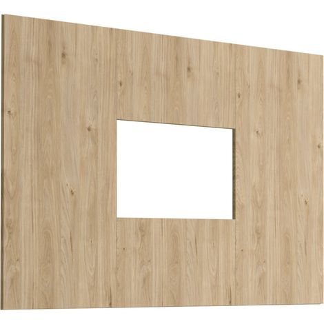 Panneau mural TV Fly - Bois MDF chêne Hickory Jackson - 160 x 118 x 1.6 cm - Livraison gratuite
