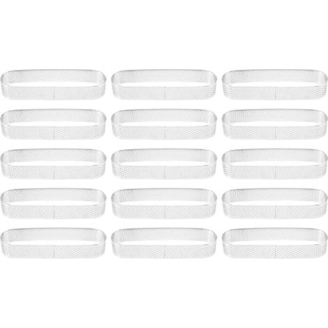 15 PièCes SéRies Moules à Tartelettes Ovales Moules à PerforéS pour la Cuisson en Acier Inoxydable Forme Ronde Anneau pour Mousse Tartes Quiche