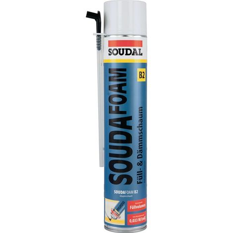 SOUDAL Mousse de montage mono-composant SOUDAFOAM 750 ml B2 champagne avec gants jetables avec gants jetables (1/3)