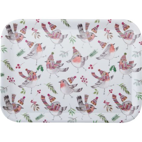 Serviertablett dede melamin Mikasa Tipperlyhill Robin, 43,5 x 32 cm, mit Etikett