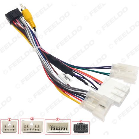 Adaptable 16-pin power cable (Southeast Asia version) compatible with older Toyota large-screen Android navigation devices (2002-2012). (1/5)