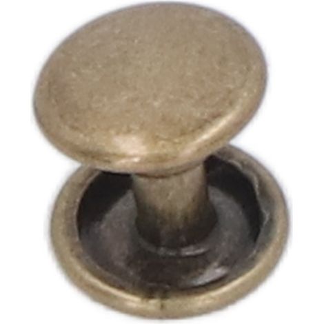 Lot de 500 rivets métalliques de 8 mm, doubles, plats, arrondis et polis, pour le travail du cuir et autres travaux manuels. Finition bronze. (1/5)