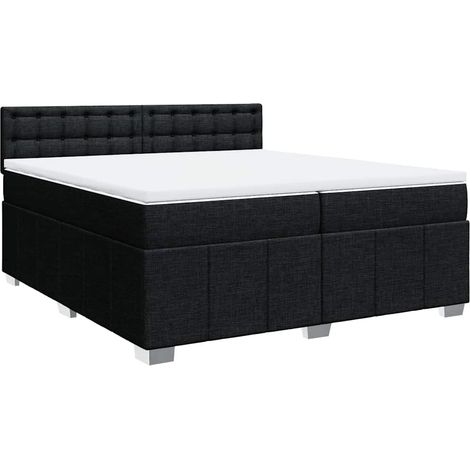 Maison Exclusive - Giroletto a Molle con Materasso Nero 200x200 cm in Tessuto
