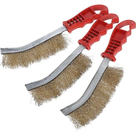 3 Pièces Brosse de Nettoyage pour Barbecue de Camping Brosse Métallique Acier Inoxydable Réutilisable pour Barbecue et Nettoyage (1/4)