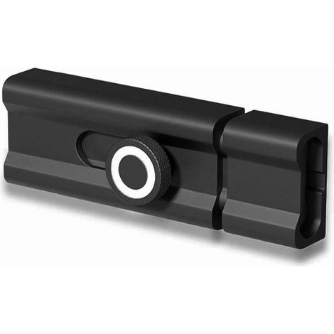 Verrou de porte coulissant en alliage d'aluminium de 100 mm pour bois, métal, verre et plus encore (noir) (1/5)