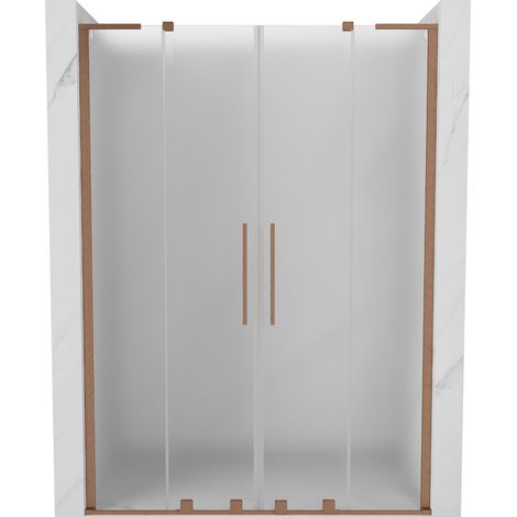 Mexen Velar L Duo Schiebetüren 140 cm, satiniertes Glas, gebürstetes Kupfer - 871-140-003-32-65 (1/5)