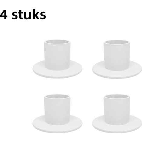 4 bougeoirs ronds pour mariages en famille, anniversaires et cadeaux de pendaison de crémaillère, blancs (1/5)