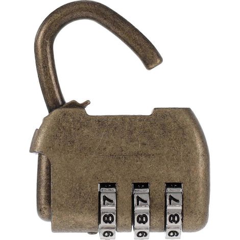 Cadenas à combinaison vintage en alliage de zinc pour casier, tiroir, porte d'armoire ou autre porte. (1/3)