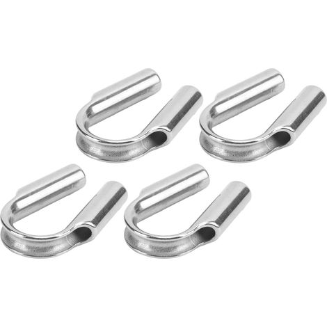 Lot de 10 cosses tubulaires en acier inoxydable 304 pour câble de treuil, protection de câble en acier, accessoires nautiques M6 (1/5)