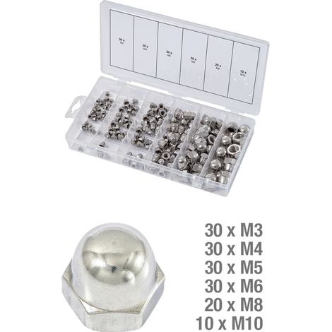 KS Tools - Assortiment d'écrous borgnes en inox, 150 pcs - 970.0460 (1/3)