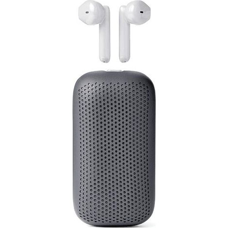 Auriculares inalámbricos Bluetooth Lexon Speakerbuds con altavoz, color gris/gris LA127G (1/5)