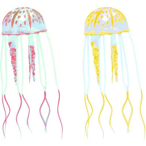 Set 6 pezzi Amtra Deko Fluo Reef Jelly Fish meduse colori assortiti (1/3)