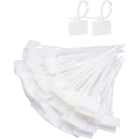 200pcs Attache Cable Blanc Etiquette Cable Electrique Plastique Cable Management Etiquette Cable Reseau Organisateur de Cordes pour Ordinateur La Télé Bureau Marquage des Fils (1/5)