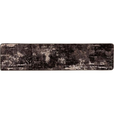 Maison Exclusive - Runner Tappeto MARSA Nero 50 x 100 cm Poliestere e PVC (1/5)