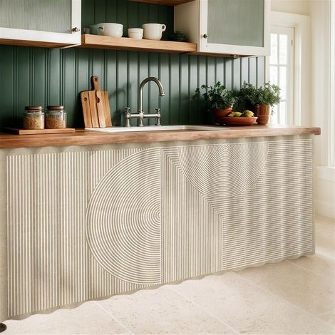 Kitchen Cabinet Curtains, Beige 1, 120 x 80 cm (1/2)