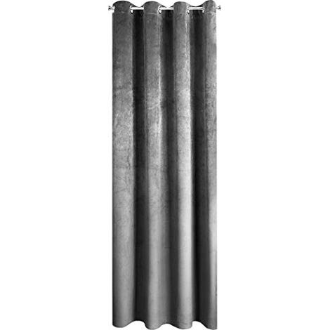 Eurofirany Rideau en velours gris 140x250 cm élégant