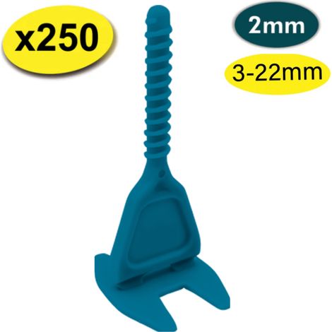 250 croisillons autonivelants LEVEL FIT 2 mm - Pose carrelage 2 à 22 mm – SHAFFER PRO (1/4)