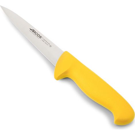 Coltello da macellaio Arcos Colore - Prof 293000 in acciaio inox Nitrum e mango ergonomico giallo Polipropilene e 15 Lama cm, coperchio espositivo