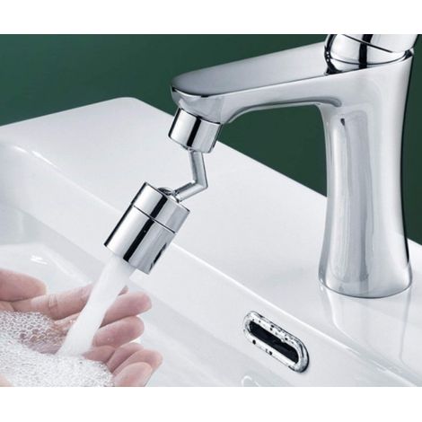 Grifo de cocina universal de 720°, aireador antisalpicaduras, rociador giratorio para baño, adaptador extensor de boquilla para ahorro de agua, 1 unidad (1/3)