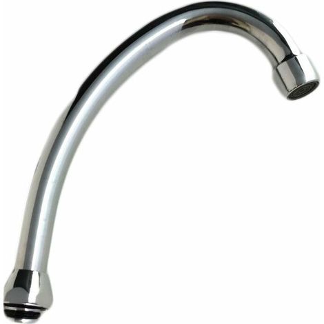 Bec Pour Robinet - Acier Inoxydable Chromé - Hauteur 25 Cm - Raccord 3/4 - Aérateur Inclus - 1 Pièce (1/2)